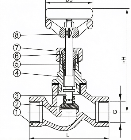 Drawing of DIN  Bronze Female Threaded Globe Valve.jpg